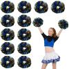 WILLBOND 12pcs Cheerleading Pom Poms Bulk Metallic Foil Cheerleader Pompoms with Baton Handle for Football Basketball Cheering Squad Team Game Sports Dance Party Outfit (Gold and Blue) view 1