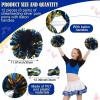 WILLBOND 12pcs Cheerleading Pom Poms Bulk Metallic Foil Cheerleader Pompoms with Baton Handle for Football Basketball Cheering Squad Team Game Sports Dance Party Outfit (Gold and Blue) view 2