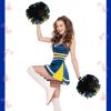 WILLBOND 12pcs Cheerleading Pom Poms Bulk Metallic Foil Cheerleader Pompoms with Baton Handle for Football Basketball Cheering Squad Team Game Sports Dance Party Outfit (Gold and Blue) view 4