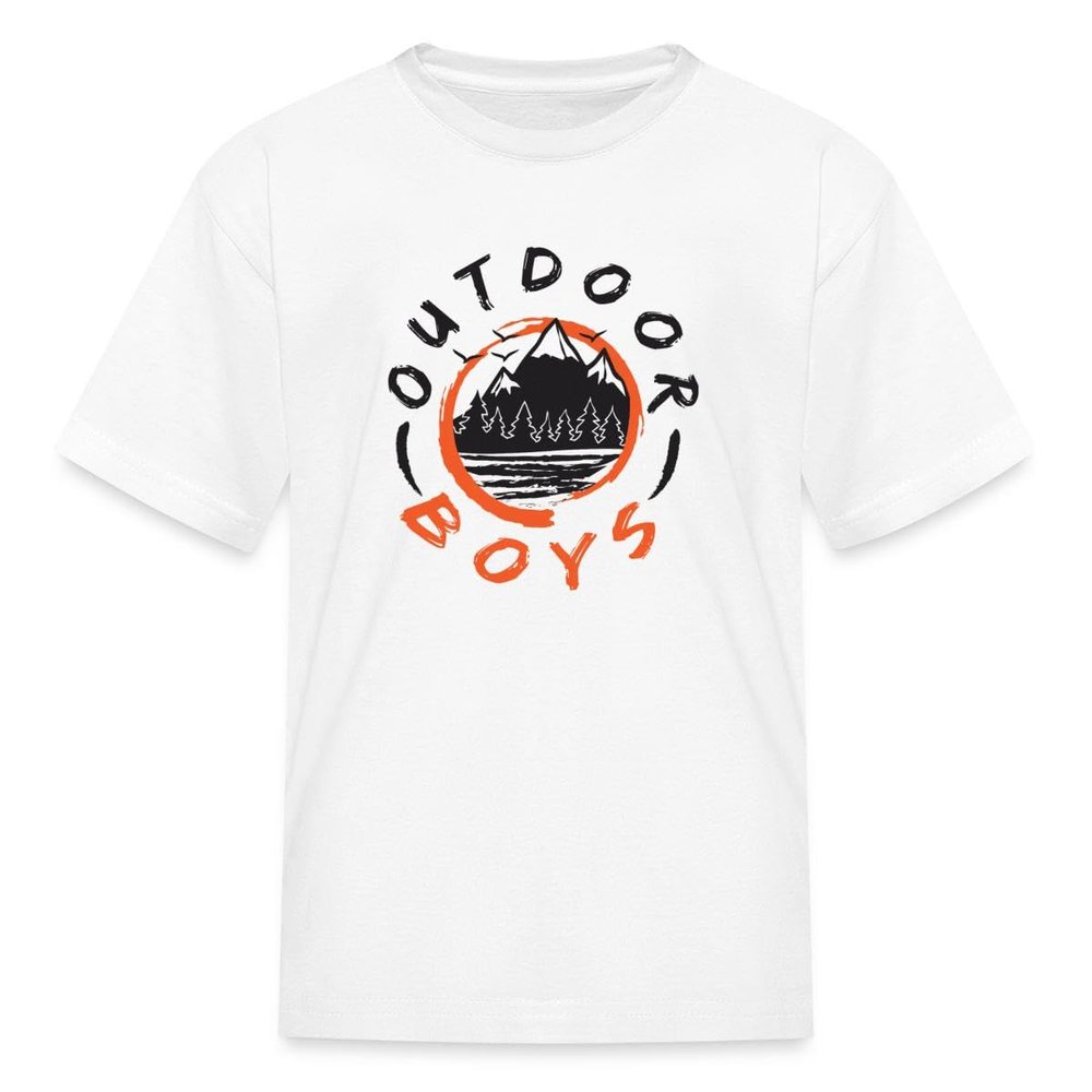 Spreadshirt Outdoor Boys Logo Kid's T-Shirt White