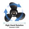 Qiclear 9.9 x 13 Pitch 48-896900A40 10 Spline Tooth Upgrade OEM Aluminum Boat Outboard Moto Propeller for Mercury Engines 25-30HP/ Tohatsu Nissan 3R0B645270 9 7/8x13 3" Gearcase,Rh view 4