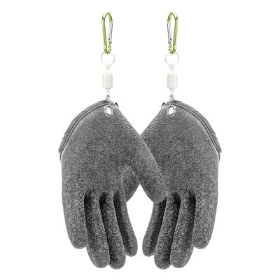 AIIONP 1 Pair Fishing Catching Gloves Non-Slip Fisherman Protect Hand, Professional Fishing Gloves Anti-Slip Prevent from Puncture Scrapes, Fish Cleaning Gloves Outdoor Fishing Gloves (Grey)