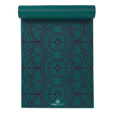 Yoga Studio Designed Sticky Yoga Mat | Oeko-Tex Tear Proof Non-Slip | Workout Exercise Gym Fitness Mandala Yoga & Pilates Mat | 183cm x 61cm x 6mm (Teal Mat Dew Drop Mandala)