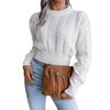 Women's Mock Neck Crop Sweater Long Sleeve Solid Color Pullover Knit Jumper Top Pullover Sweaters for Women view 1