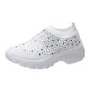 HINDOLA Women's Walking Shoes Lightweight Flats Athletic Running Shoes Rhinestone Non Slip Tennis Sneakers White view 1