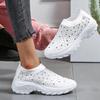 HINDOLA Women's Walking Shoes Lightweight Flats Athletic Running Shoes Rhinestone Non Slip Tennis Sneakers White view 3
