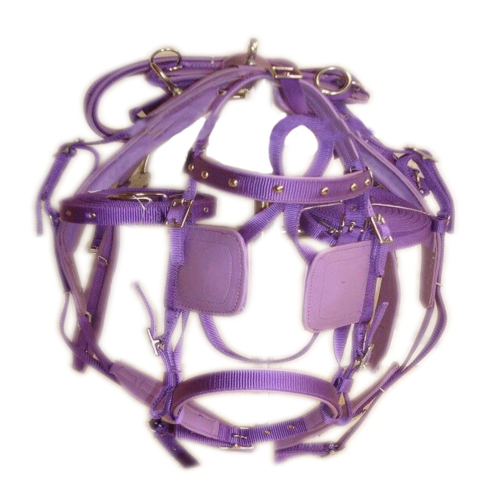 SHOWMEN CRAFT Purple Synthetic/Nylon Horse Driving Harnesss for Single Horse cart (COB)