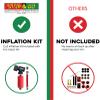 Stop & Go 100 27 Piece Bicycle Repair & Inflation Kit for Tubeless and Tube-Type Tires Works on BMX, XC, Mountain, Road, Gravel, & E-Bikes (4 Patches & 10 Rope Plugs) view 3