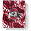 The Ohio State University Blanket, 50"x60" Red, Black and White Tie Dye Silky Touch Sherpa Back Super Soft Throw Blanket view 1
