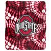 The Ohio State University Blanket, 50"x60" Red, Black and White Tie Dye Silky Touch Sherpa Back Super Soft Throw Blanket view 2