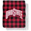 The Ohio State University Blanket, 50"x60" Red and Black Buffalo Check Silky Touch Sherpa Back Super Soft Throw Blanket view 1