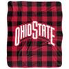 The Ohio State University Blanket, 50"x60" Red and Black Buffalo Check Silky Touch Sherpa Back Super Soft Throw Blanket view 2