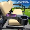Golf Cart Armrest for Golf Cart Rear Seat Kit - Black Golf Cart Arm Rest with Cup Holder for Club Car Yamaha and EZGO Golf Cart Accessories - Golf Cart Phone Holder with Golf Cart Cup Holders view 2