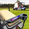 Golf Cart Armrest for Golf Cart Rear Seat Kit - Black Golf Cart Arm Rest with Cup Holder for Club Car Yamaha and EZGO Golf Cart Accessories - Golf Cart Phone Holder with Golf Cart Cup Holders view 4