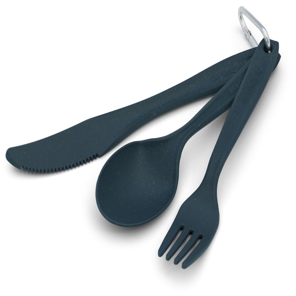 Coghlans Camp Cutlery Set  Lightweight, Durable & Eco-Friendly  Wheat Straw Bio-Infused  Full-Sized Knife, Fork & Spoon with Carabiner  BPA-Free, Dishwasher Safe Camping Utensils