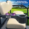 Carbon Fiber Golf Cart Armrest for Golf Cart Rear Seat Kit - Golf Cart Arm Rest with Cup Holder for Club Car Yamaha and EZGO Golf Cart Accessories - Golf Cart Phone Holder with Golf Cart Cup Holders view 2