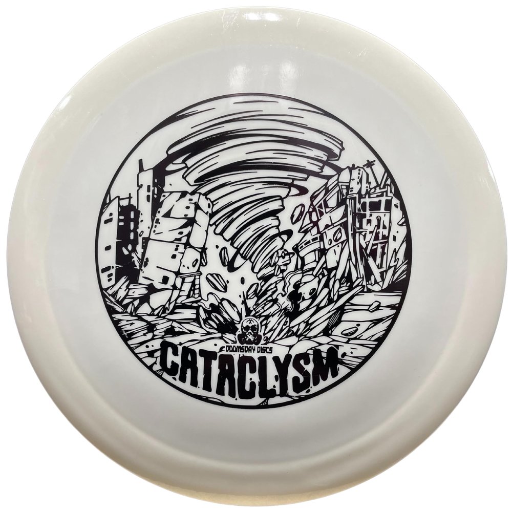 DOOMSDAY DISCS Cataclysm Disc Golf Advanced Distance Driver in Survival Plastic (White)
