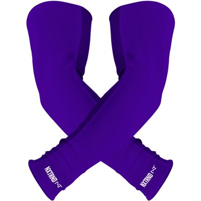 1 Pair Nxtrnd Compression Arm Sleeves for Men, Breathable Football, Basketball, Baseball Accessory, Adult & Kids (Medium, Purple)