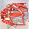 SHOWMEN CRAFT Nylon Horse Driving Harnesss For Single Horse In Red/White With Diamonte Browbnd Bridle (FULL) view 3