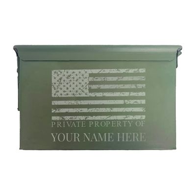 Personalized US Military Ammo Can | Laser Engraved 'Private Property of' - Genuine US Made Military Grade Ammo Can (30 Cal)