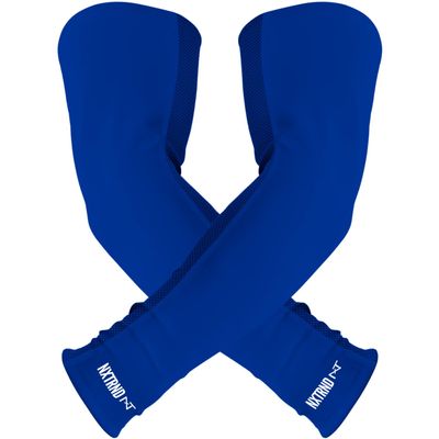 1 Pair Nxtrnd Compression Arm Sleeves for Men, Breathable Football, Basketball, Baseball Accessory, Adult & Kids (Medium, Blue)