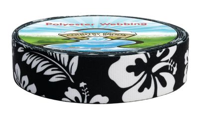 Country Brook Design - Black Hawaiian Polyester Webbing (1 1/2 Inch, 10 Yards)