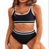 BMJL Womens Swimsuit High Waisted Sporty 2 Piece Bathing Suit(S,Black) view 1