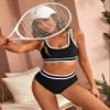 BMJL Womens Swimsuit High Waisted Sporty 2 Piece Bathing Suit(S,Black) view 3