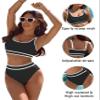BMJL Womens Swimsuit High Waisted Sporty 2 Piece Bathing Suit(S,Black) view 4
