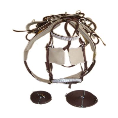 SHOWMEN CRAFT Beige/Brown Synthetic Nylon Horse Driving Harness For Single Horse (SHETLAND)