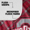 The Ohio State University Blanket, 50"x60" Plaid Pattern Silky Touch Sherpa Back Super Soft Throw Blanket view 4