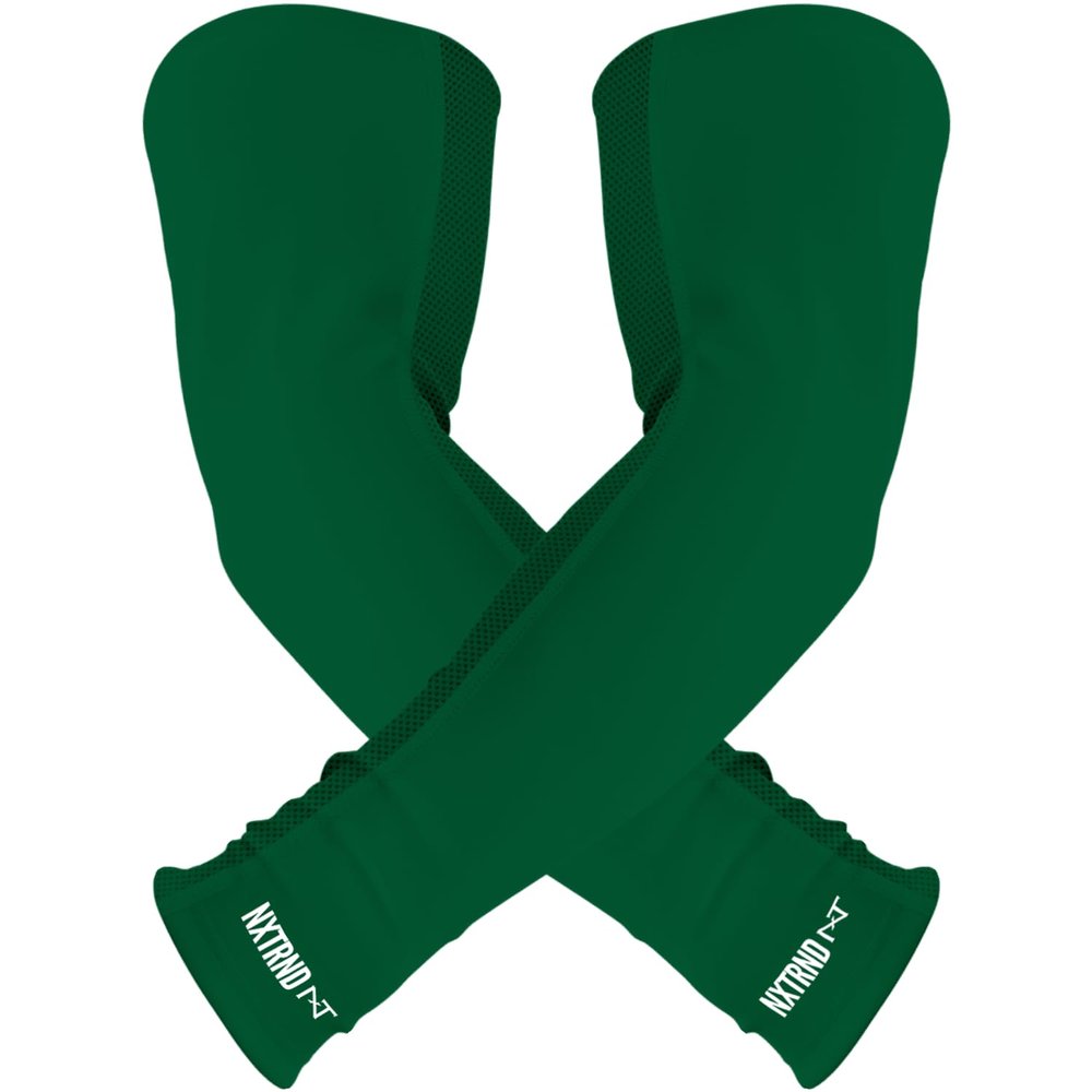 1 Pair Nxtrnd Compression Arm Sleeves for Men, Breathable Football, Basketball, Baseball Accessory, Adult & Kids (Medium, Dark Green)