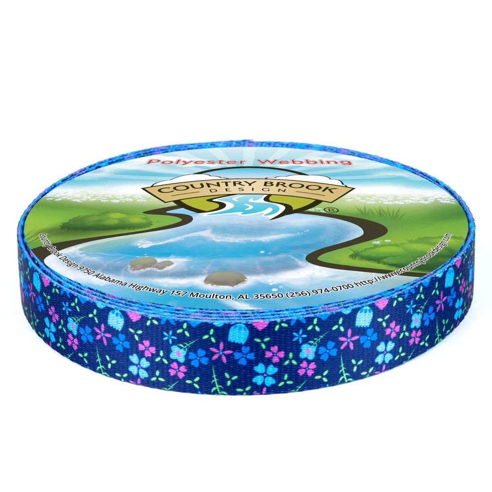 Country Brook Design - Blueberry Fields Polyester Webbing (1 Inch, 50 Yards)