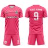 ORKY Kid Customize Soccer Jersey, Quick Dry Sublimation Boy Futbol Shirt Short Set, Personalize Name Girl Team Uniform Freeze(Pink160cm) view 4