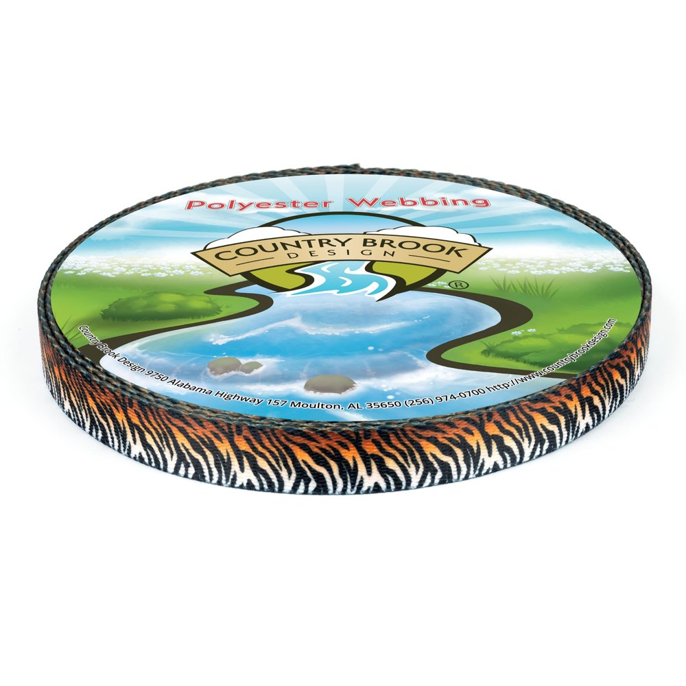 Country Brook Design - Bengal Tiger Stripes Polyester Webbing (1 Inch, 50 Yards)