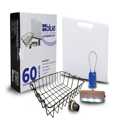 Blue Coolers Unique Cooler Accessory Kit (Includes Divider/Cutting Board, Basket, Lock, Light, & Plug) (60 Quart Accessory Kit)