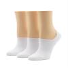 HUE Women's Cotton Arch Hug Liner Sock 3 Pair Pack, White, One Size view 1