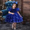 DreamHigh Girls Sequined Flower Party Ball Dress Big Bow Headband Special Dress (5-6 Years, Royal Blue) view 2