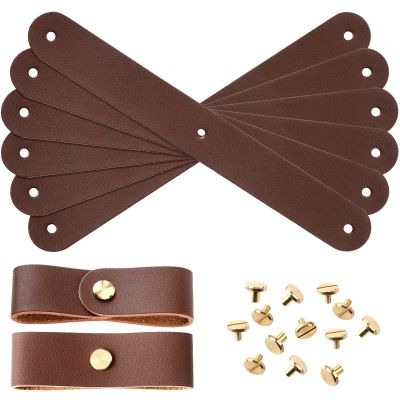 Chunful 6 Pcs Halter Breakaway Replacement Strap Breakaway Halter Replacement Straps Horse Leather(Brown)