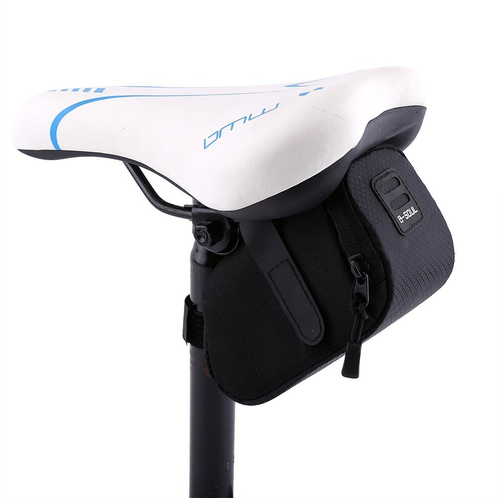 Bike Seat Bag, Super Light Bike Rear, Bicycle Saddle Bag,Water Resistant,Velcro Straps, High Shear Resistance,For Mountain, Beach (black), saddle bag cycling seat storage bike tail rear pouch bic