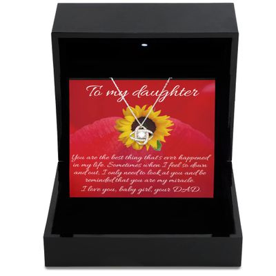 Love Knot Rose Gold Necklace Luxury Box To my bonus daughter necklace heart Present for my daughter, the princess of my heart