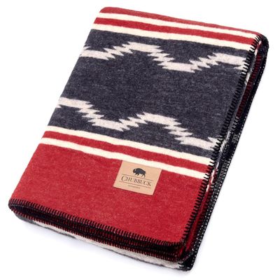 Chubbuck 100% Wool Blanket Camping (60" x 84") - Large Warm Blanket for Camping, Emergency, Outdoor Concerts and Home Use - Reversible, Fire Retardant, Soft and Warm Blankets for Winter (Navigator)