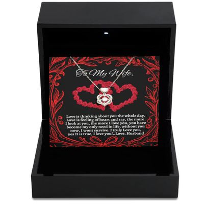Heart Knot Silver Necklace Luxury Box To my wife Personalized necklace from husband