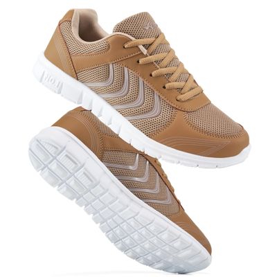 DUOYANGJIASHA Womens Sneakers Walking Shoes Comfortable Non Slip Tennis Shoes Breathable Lightweight Footwear for Casual Work Khaki