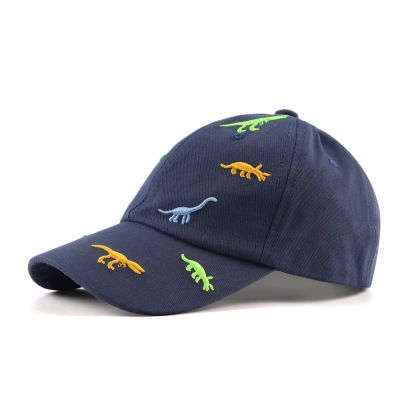 JANGANNSA Dinosaur Boys Girls Caps Embroidery Baby Baseball Caps Cotton Infant Toddler Kids Hat Spring Summer Autumn 2-6Y (Navy Dinosaur, 2-6 Years)