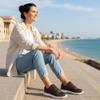 DUOYANGJIASHA Womens Sneakers Walking Shoes Comfortable Non Slip Tennis Shoes Breathable Lightweight Footwear for Casual Work Coffee view 2