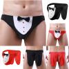 Cambkatl Mens Waiter Cosplay Sexy Tuxedo G-String Bow Tie Thong Lingerie Underwear Costume Briefs for Sex Naughty view 2