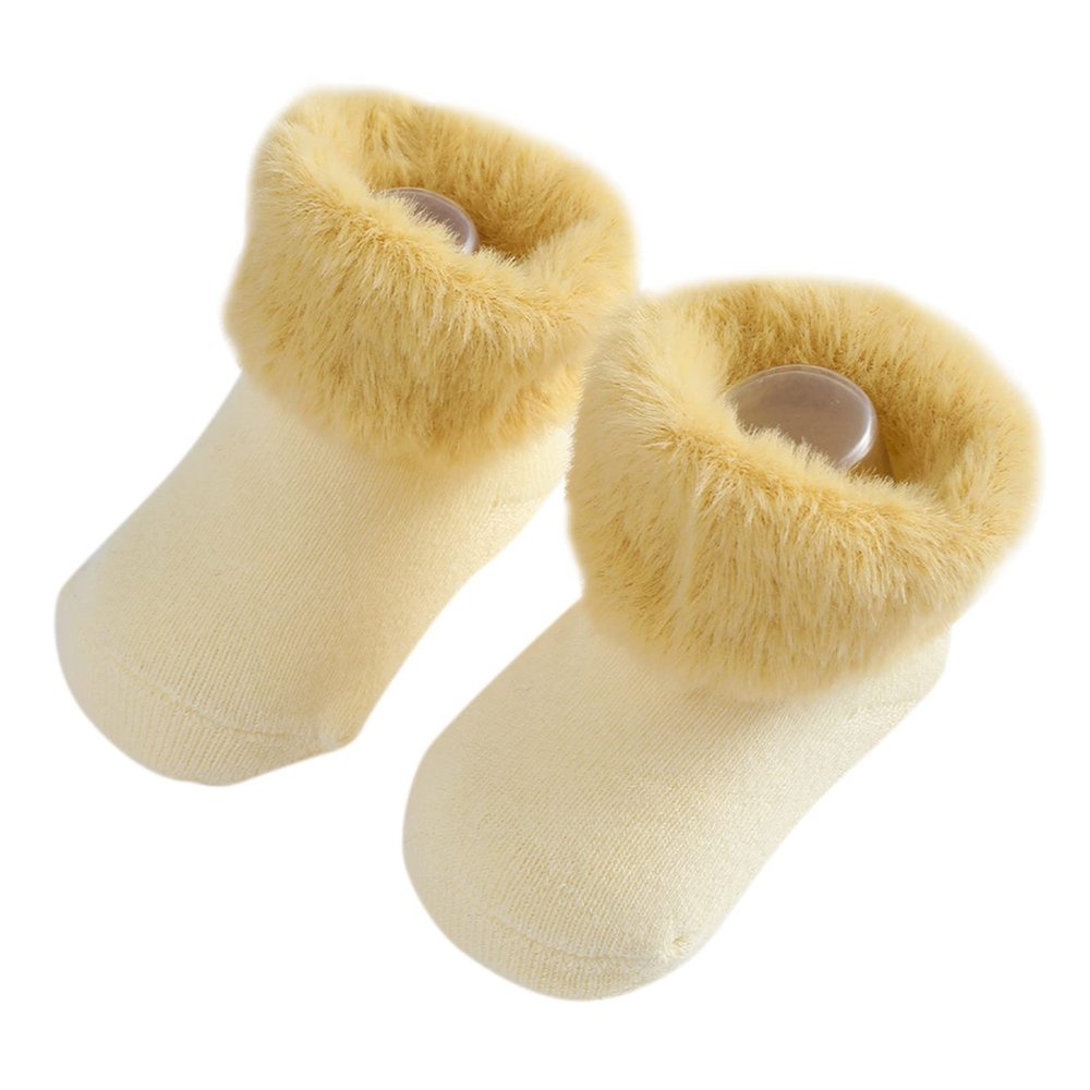 Baby Sock For Winter Warm Socks Toddlers Boys Girls Children Socks Princess Socks Floor First (Yellow, 6-12 Months)