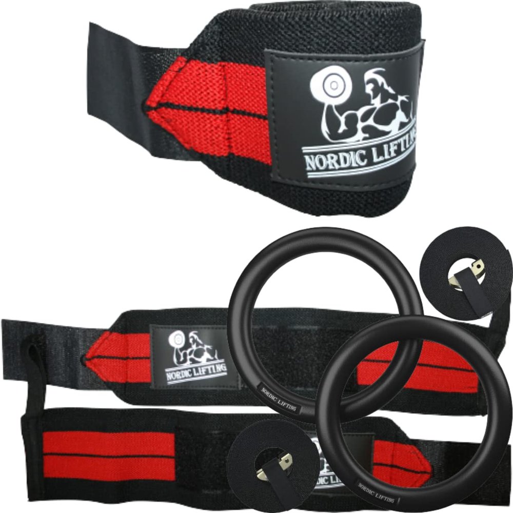 Wrist Wraps 1p - Red Bundle with Gymnastic Ring
