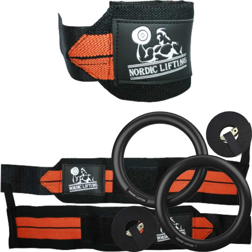 Wrist Wraps 1p - Orange Bundle with Gymnastic Ring